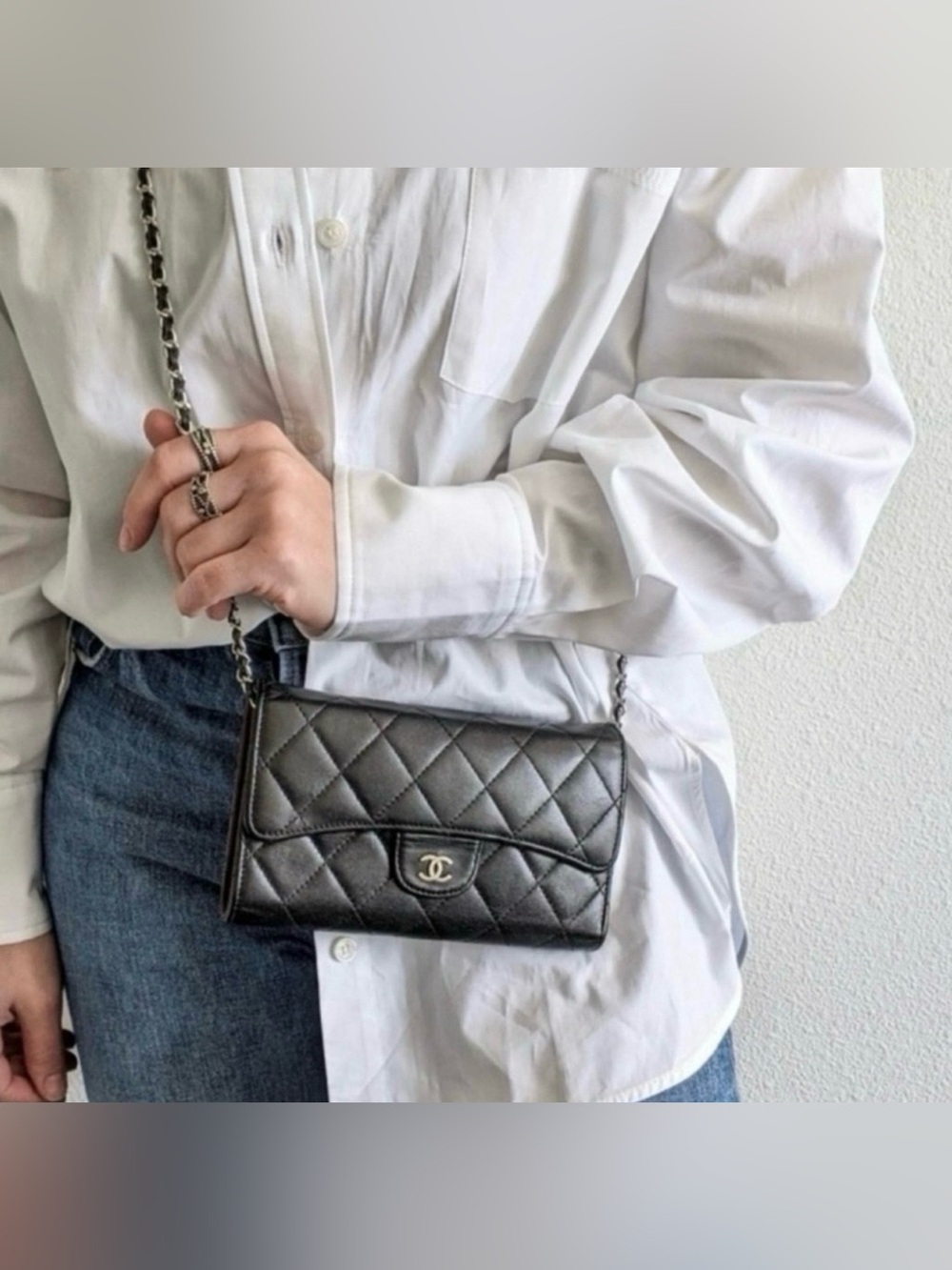 CHANEL Gusset Classic Flap Clutch Wallet